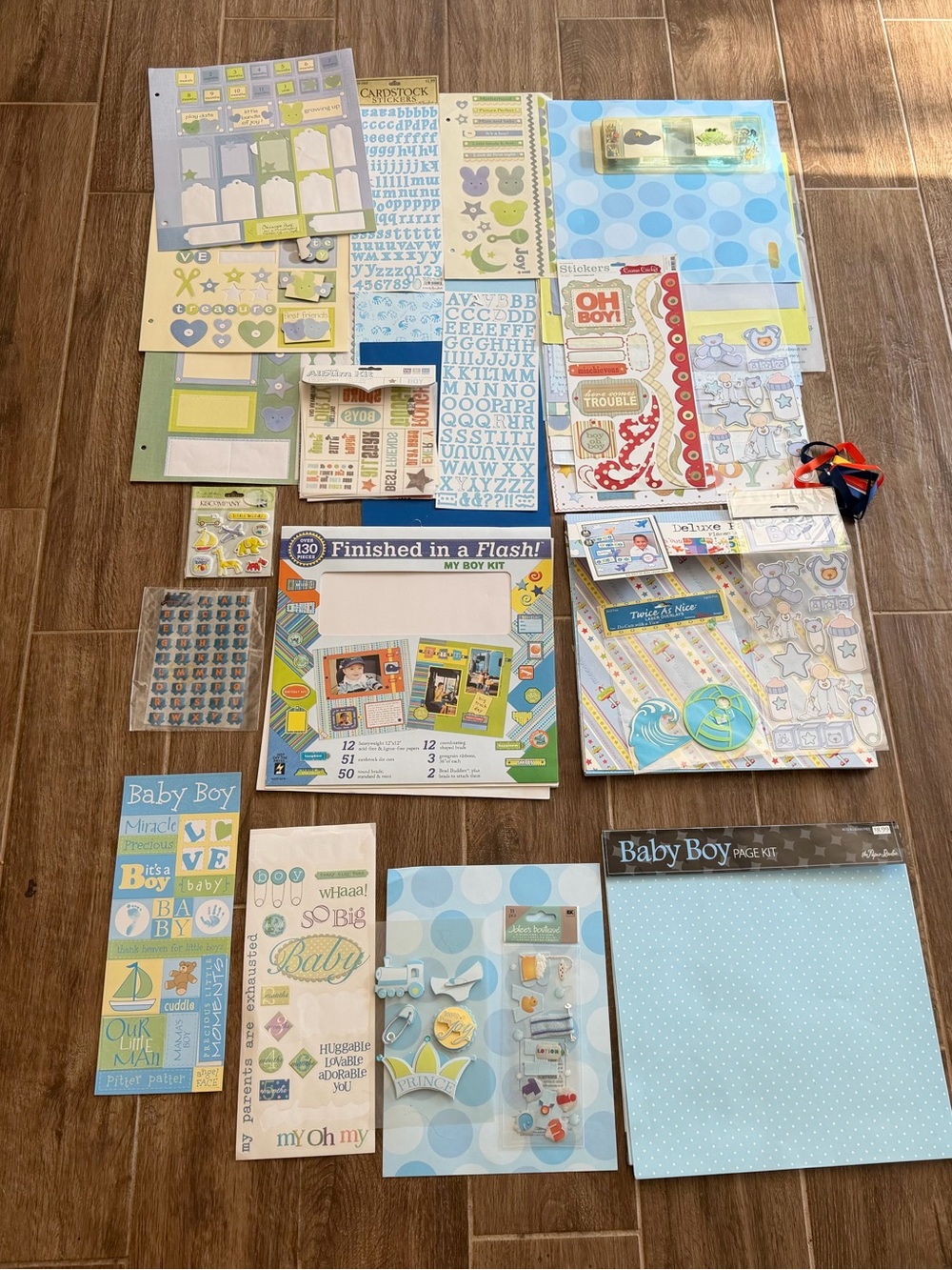 4 Scrapbook Kits Sticker Lot BABY BOY Paper Studio (100+) Paper Studio Colorbok